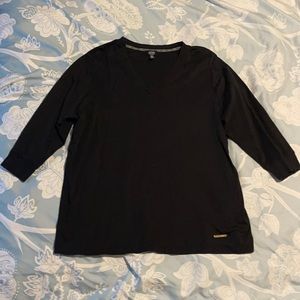 Jones New York V-Neck Quarter Length Sleeve Top